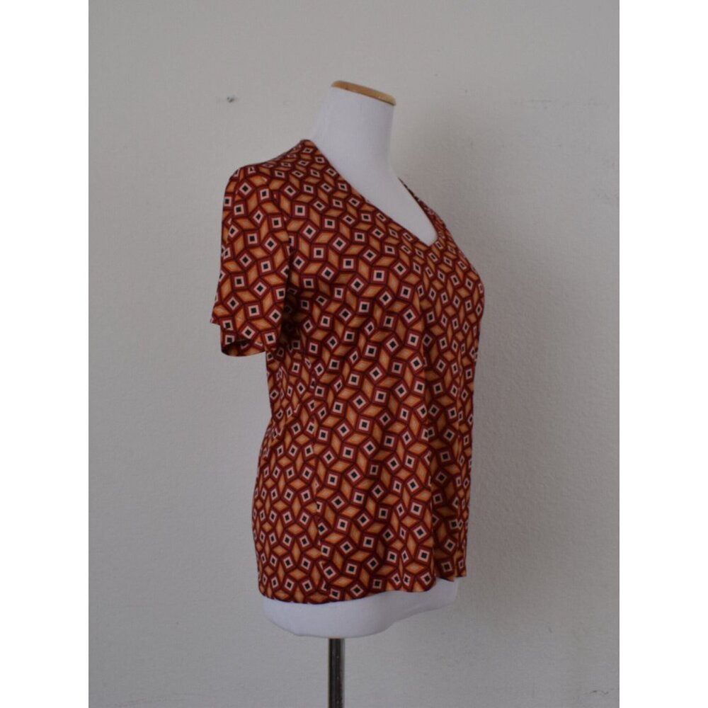 Vintage 80s Polyester Geometric Top - Picture 6 of 11